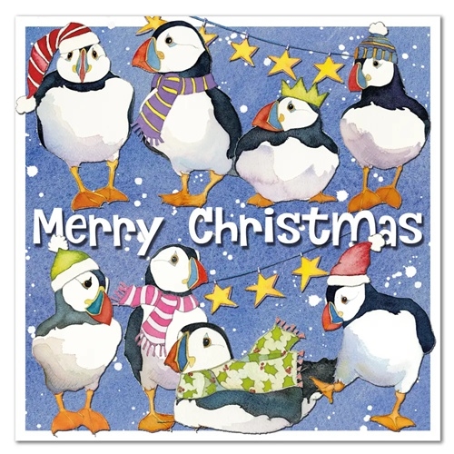 Christmas Cards - Party Puffins