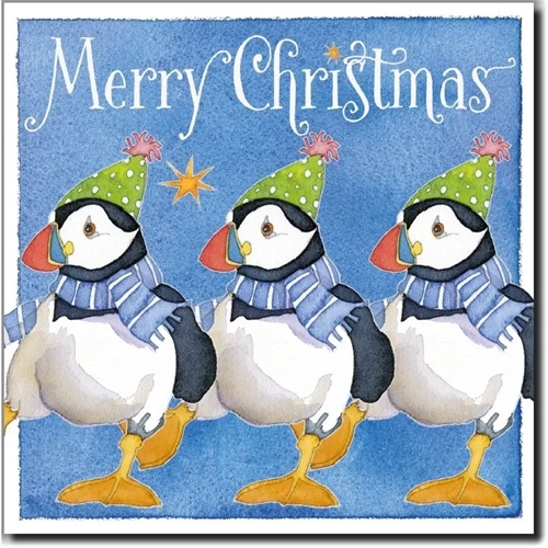 Christmas Cards - Dancing Puffins