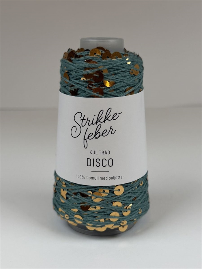 Disco - 50 g Fv. 1413 Støvet petrol med guld pailletter