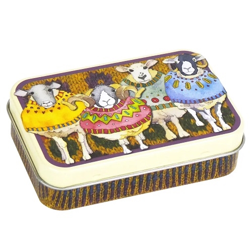 Mini Rectangular Tin - Sheep in Sweaters