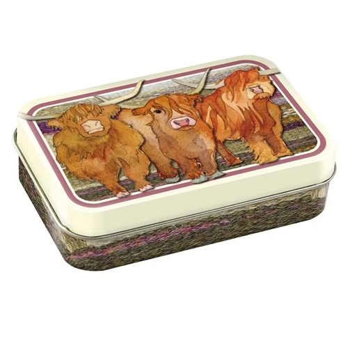 Mini Rectangular Tin - Highland Coos