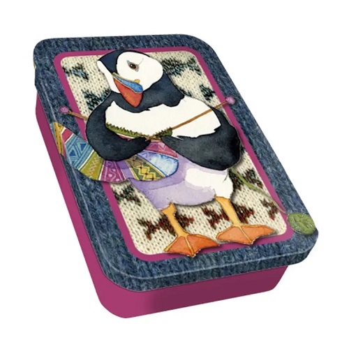 Pocket Tin - Knitting Puffin