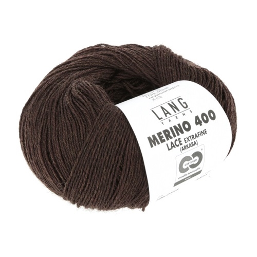 Merino 400 Lace Fv. 368 Dark Brown Melange