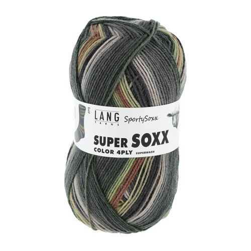 Super Soxx Color 4 Ply fv. 499 Grey/Brown/Green