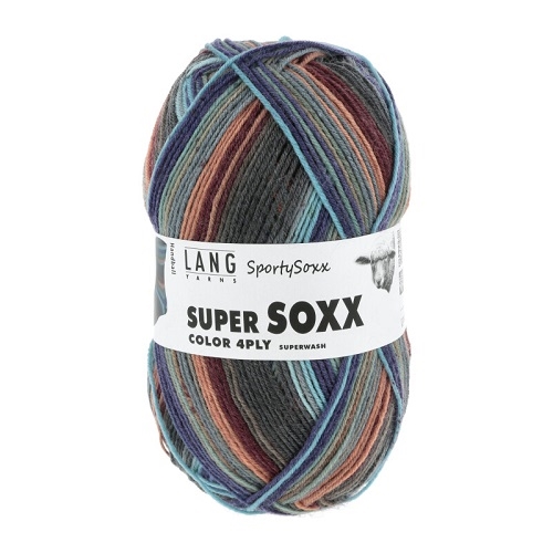 Super Soxx Color 4 Ply fv. 503 Grey/Blue/Orange