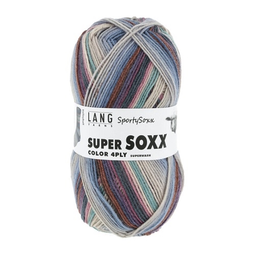 Super Soxx Color 4 Ply fv. 504 Salmon/Lilac/Brown