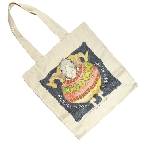 Cotton Canvas Bag - Knitting Is My Happy Place