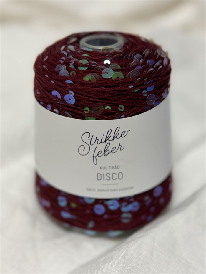 Disco - 200 g Fv. 1467 Bordeaux med flerfarvede pailletter