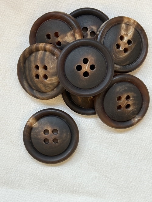 Mat hornknap-Brun-24 mm