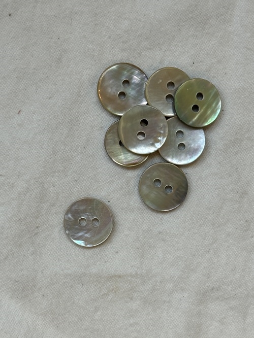 Perlemorsknap - 11 mm - hvid