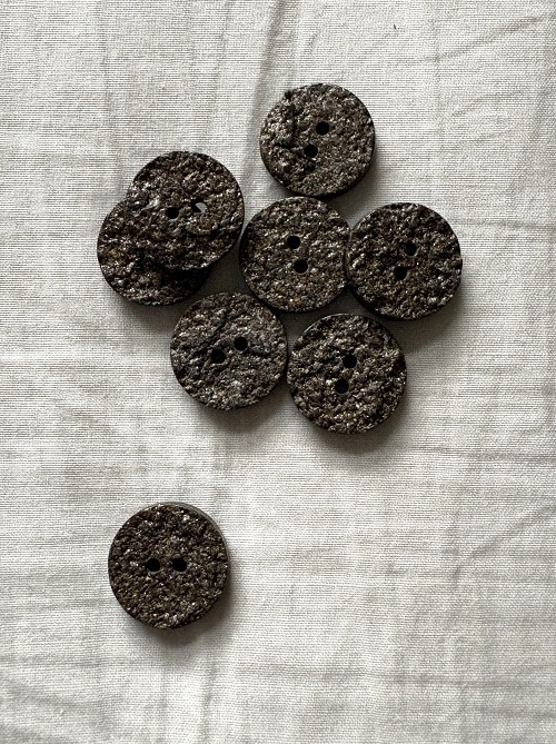 Ru knap med glimmer-Brun-20 mm