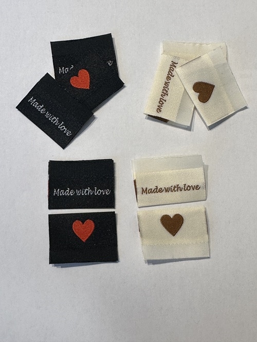 Ikast Stofmærker - Made with love + hjerte