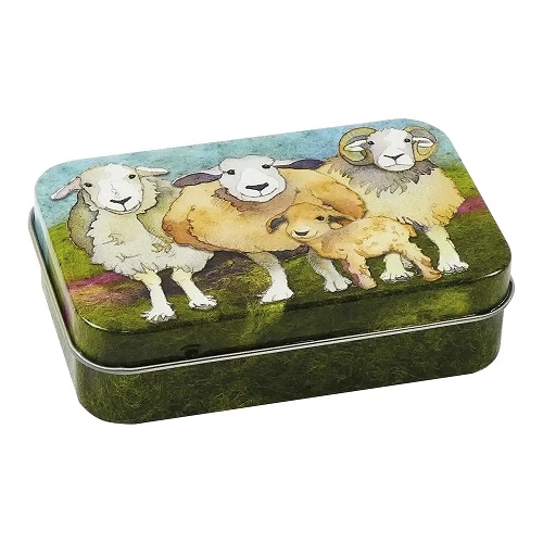 Mini Rectangular Tin - Felted Sheep 