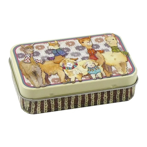 Mini Rectangular Tin - Alpacas and Friends 