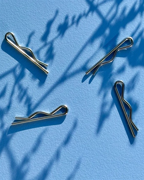 Clips til knapper, sølv - pakke med 4 stk