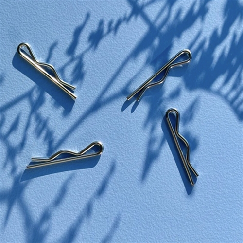 Clips til knapper, sølv - pakke med 4 stk