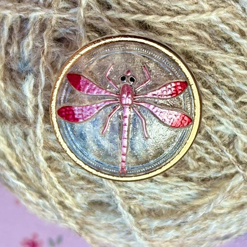 Glasknap - Guldsmed rosa, guld - 30 mm