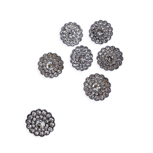 Bling knap med "diamanter" - 20 mm