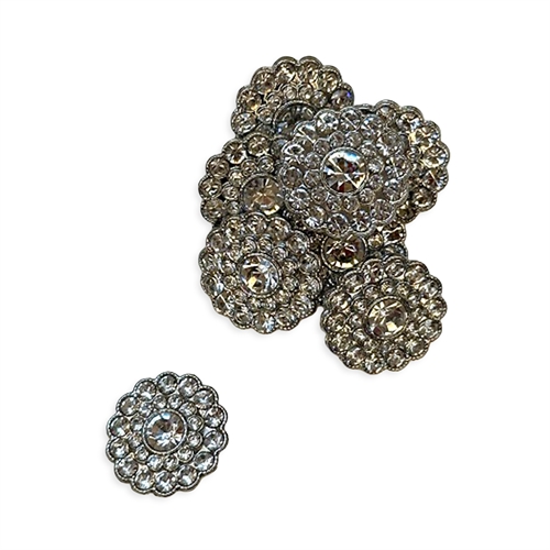 Bling knap med "diamanter" - 20 mm