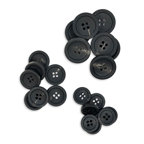 Hornknap - Sort 15 - 18 og 23 mm