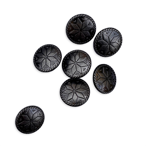 Metalknap med snekrystal - 15 mm