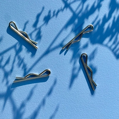 Clips til knapper, sølv - pakke med 4 stk