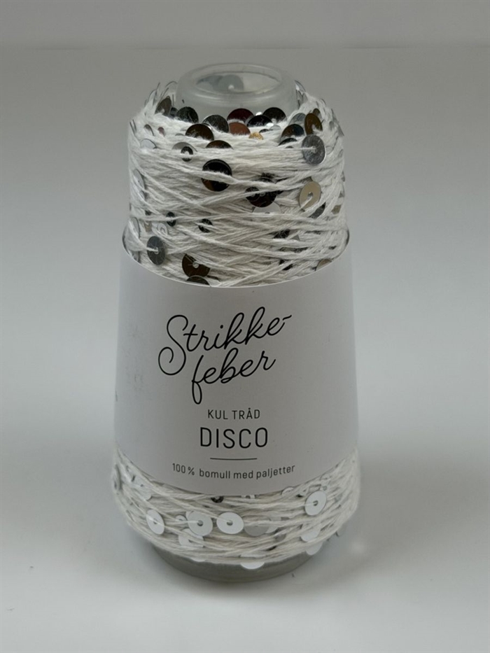 Disco - 50 g Fv. 11 Hvid med sølv pailletter